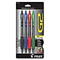 Pilot G2 Retractable Gel Pens, Bold Point, 1.0 mm, Assorted Barrels, Assorted Ink Colors, Pack Of 4