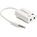 StarTech.com 3.5mm 4 Position To 2 x 3 Position 3.5mm Headset Splitter Adapter, White 1 thumbnail image