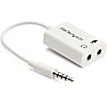 StarTech.com 3.5mm 4 Position To 2 x 3 Position 3.5mm Headset Splitter Adapter, White