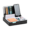 Mind Reader 8-Compartment Portable Charging Station and Desktop Organizer, 3-1/2”H x 7-1/4”W x 8-1/2”D Black and White 1 thumbnail image