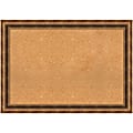 Amanti Art Non-Magnetic Cork Bulletin Board, 41" x 29", Natural, Manhattan Bronze Wood Frame