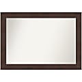 Amanti Art Non-Beveled Rectangle Framed Bathroom Wall Mirror, 29" x 41", Wildwood Brown