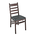 COSCO Folding Wood Chair, 36"H x 16 3/4"W x 19 1/2"D, Mahogany/Black