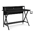 Linon Garland 48"W LED Gaming Desk, Black