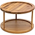 Lipper Bamboo Turntable, 2-Tier - 6 x Utensil - 2 Tier(s) - 6.9" Height x 10" Width x 10" DepthCounter - Rotate, Hand Wash, Sturdy - Natural - Bamboo 1 thumbnail image