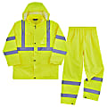 Ergodyne GloWear 8376K Lightweight Hi-Vis Rain Suit, Lime, 2X