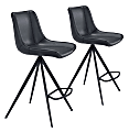 Zuo Modern Aki Counter Chairs, Black, Set Of 2 Chairs 1 thumbnail image