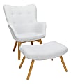 OFM 161 Collection Mid-Century Modern Tufted Lounge Chair With Ottoman, Light Gray 1 thumbnail image