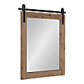 Uniek Kate And Laurel Cates Rectangle Mirror, 30-1/4”H x 24”W x 1-1/4”D, Rustic Brown