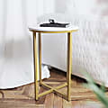 Flash Furniture End Table, 24"H x 15-3/4"W x 15-3/4"D, White/Gold 1 thumbnail image