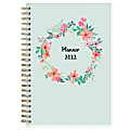 Blue Sky™ Frosted Weekly/Monthly Safety Wirebound Planner, 5" x 8", Laurel, January To December 2022 1 thumbnail image