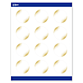 Avery® Printable Round Cards With Sure Feed® Technology, 2", Matte White With Preprinted Gold-Blush Pattern, Pack Of 120 1 thumbnail image