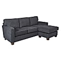 Office Star Starling Sectional With Reverse Chaise, Cush Navy/Gray