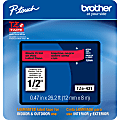 Brother® TZE431CS Genuine P-Touch Laminated Label Tape, 1/2" x 26-1/4', Black/Red