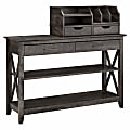 Bush Furniture Key West Console Table With Storage And Desktop Organizers, Dark Gray Hickory, Standard Delivery 1 thumbnail image