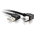 C2G 10ft Right Angle USB A to USB B Cable - USB A to B Cable - USB 2.0 - Black - M/M - 9.84 ft USB Data Transfer Cable  - 28111 1 thumbnail image