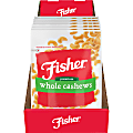 Fisher Premium Whole Cashews - No Artificial Color, No Artificial Flavor - Sea Salt - 1 Serving Bag - 5 oz - 6 / Carton