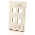 C2G 4-Port Single Gang Multimedia Keystone Wall Plate - White - 4 x Socket(s) - White 1 thumbnail image