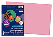 SunWorks® Construction Paper, 12" x 18", Pink, Pack Of 50