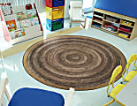 Joy Carpets® Feeling Natural™ Kids' Round Area Rug, 7-29/50' x 7-29/50', Walnut
