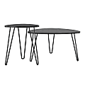 Ameriwood™ Home Athena Nesting Tables, 22-5/8"H x 32-3/4"W x 32-15/16"D, Black Marble, Set Of 2 Tables