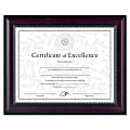 DAX Prestige Document Frame - 13.12" x 10.62" Frame Size - Holds 11" x 8.50" Insert - Desktop - Vertical, Horizontal - Easel Back, Hanger - 1 Each - Glass - Rosewood