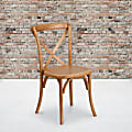 Flash Furniture HERCULES Series Stackable Cross-Back Accent Chair, Oak 1 thumbnail image