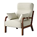 Bestier Fabric Armchair Accent Chair With Mid-Back And 2-Armrest Pillow, White 1 thumbnail image