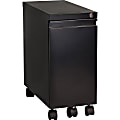 Lorell® 5th Wheel Slim 20"D Vertical Pedestal File Cabinet, Black