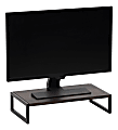 Realspace® Acadia Wood/Metal Monitor Stand, 4-1/2"H x 21-1/2"W x 10"D, Walnut/Black
