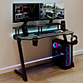 RS Gaming™ Venno 2.0 RGB Gaming Computer Desk with Hutch & Integrated Power, Black, BIFMA Compliant 1 thumbnail image