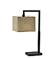 Adesso® Richard Table Lamp, 25"H, Black Base/Beige Shade