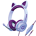 HyperGear Kids' Kombat Kitty Gaming Headset, Purple, 15555