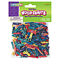 Creativity Street WoodCrafts Bright Mini Clothespins - Mini - 1" Length x 1.5" Width - for Artwork - 250 / Pack - Assorted - Wood, Metal