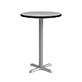 KFI Studios Proof Round Conference Table with Pedestal X Base, 41"H x 30”W x 30”D, Gray Nebula/Silver 1 thumbnail image
