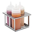 Server SBH-3 3-Hole Squeeze Bottle Holder, 8-1/8"H x 6-7/16"W x 7-1/16"D, Brushed
