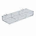 Azar Displays 3-Compartment Tray For Peg/Slat Displays, Small Size, Clear, Pack Of 2