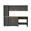 Inval America Kratos 79”W 5-Piece Engineered Wood Garage Cabinet Set, Dark Gray