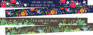 Barker Creek Double-Sided Borders, 3" x 35", Petals & Prickles, 12 Strips Per Pack, Set Of 2 Packs 1 thumbnail image
