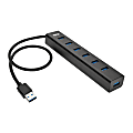 Tripp Lite 7-Port USB 3.0 SuperSpeed Mini Hub, 2.2"H x 4.4"W x 7.7"D, Black, U360-007-AL