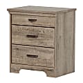 South Shore Versa Nightstand With Charging Station, 27-3/4"H x 23"W x 17-1/2"D, Weathered Oak