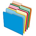 Oxford® Reversible File Folders With Stretch Tab, Letter Size, 1/2 Cut, Assorted Colors, Box Of 100