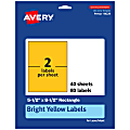Avery® Printable Labels, 94229-BYP40, Rectangle, 5-1/2" x 8-1/2", Matte Bright Yellow, Pack of 80 1 thumbnail image
