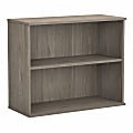 Bush Business Furniture 30"H 2-Shelf Bookcase, Modern Hickory, Standard Delivery