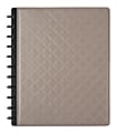 TUL® Discbound Notebook With Debossed Leather Cover, Letter Size, Narrow Ruled, 60 Sheets, Gray