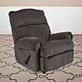 Flash Furniture Contemporary Rocker Recliner With Rolled Arms, Kelly Gray/Black 1 thumbnail image