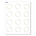 Avery® Print-To-The-Edge Cards With Sure Feed®, S00-D2V-PRMWC10, 2" Round, Matte White, Preprinted Green Floral with Gold Dots Design, Pack Of 120 1 thumbnail image