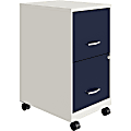 Hirsh Space Solutions SOHO Smart 18"D Vertical 2 Drawer Mobile File Cabinet, White/Navy 1 thumbnail image