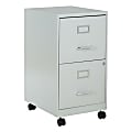 Office Star™ 20"D Vertical 2-Drawer Mobile Locking File Cabinet, Gray