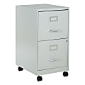 Office Star™ 20"D Vertical 2-Drawer Mobile Locking File Cabinet, Gray 1 thumbnail image